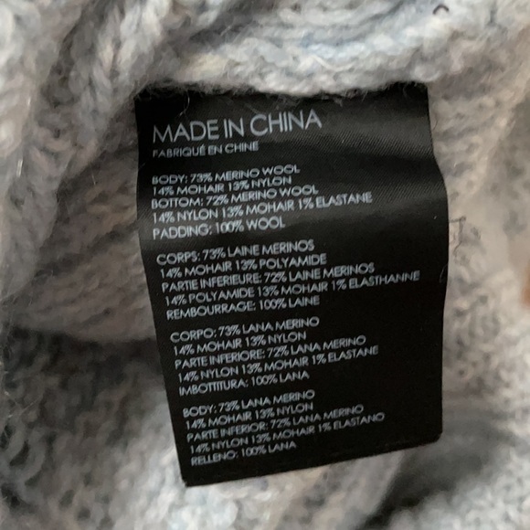 Club Monaco textured knit wool blend blue sweater top - Picture 4 of 8